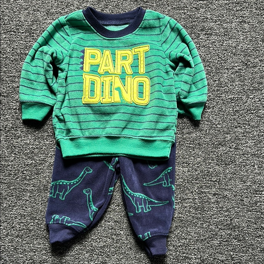 Carters child of mine Green and Navy Dinosaur Outfit
